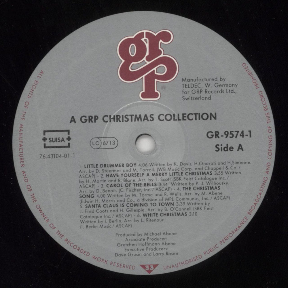 Various-Jazz A GRP Christmas Collection Swiss vinyl LP album (LP record) V-JLPAG727996