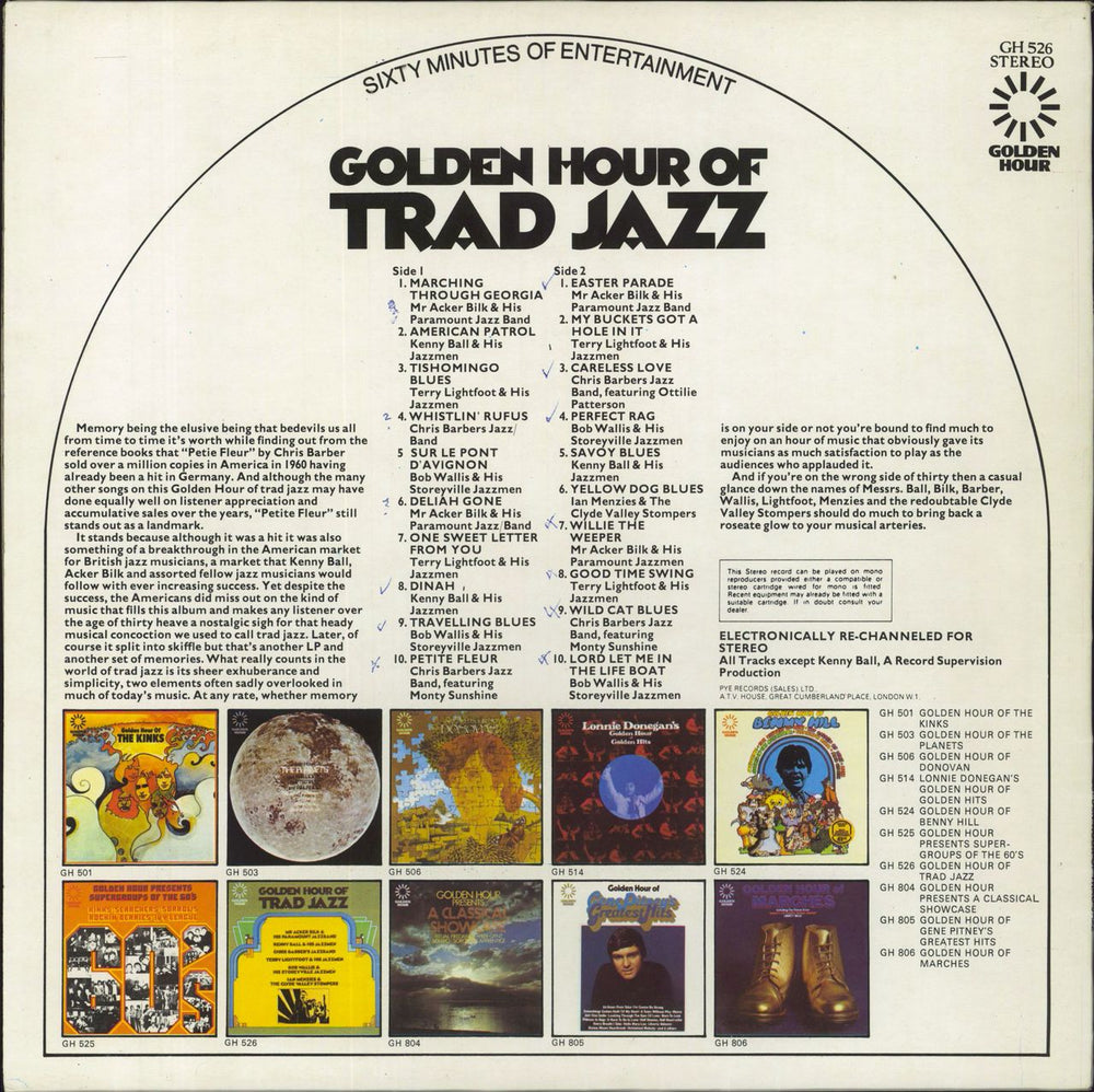 Various-Jazz Golden Hour Of Trad Jazz UK vinyl LP album (LP record)