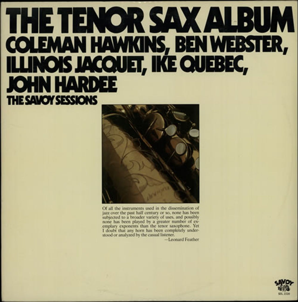 Various-Jazz The Tenor Sax Album US 2-LP vinyl record set (Double LP Album) SJL2220