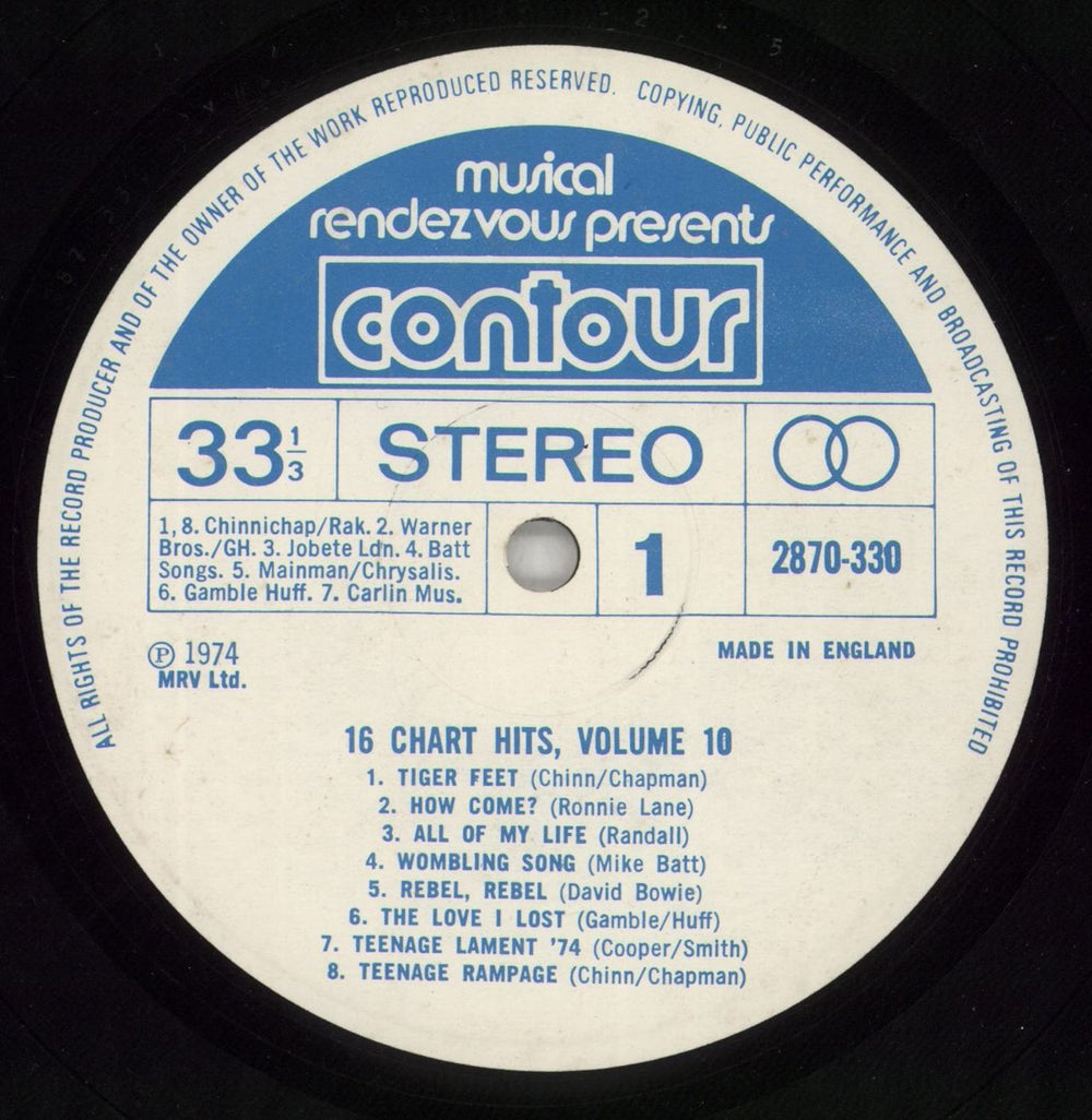 Various-Pop 16 Chart Hits Volume 10 UK vinyl LP album (LP record) 7VALPCH864539