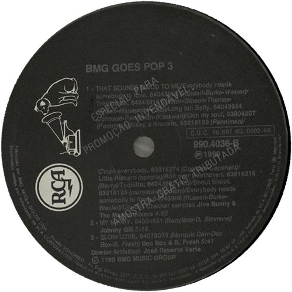 Various-Pop BMG Goes Pop 3 Brazilian Promo vinyl LP album (LP record) 7VALPBM637033