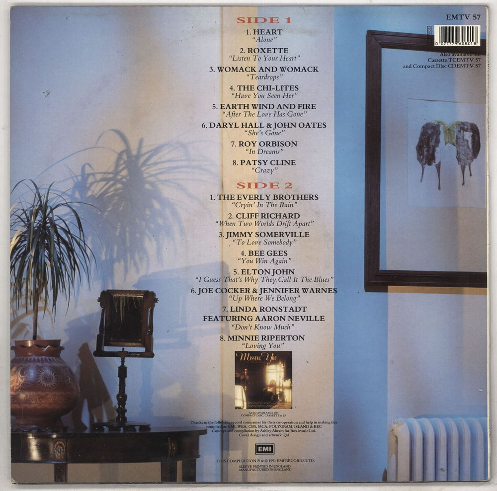 Various-Pop Missing You - An Album Of Love UK vinyl LP album (LP record) 077779608218