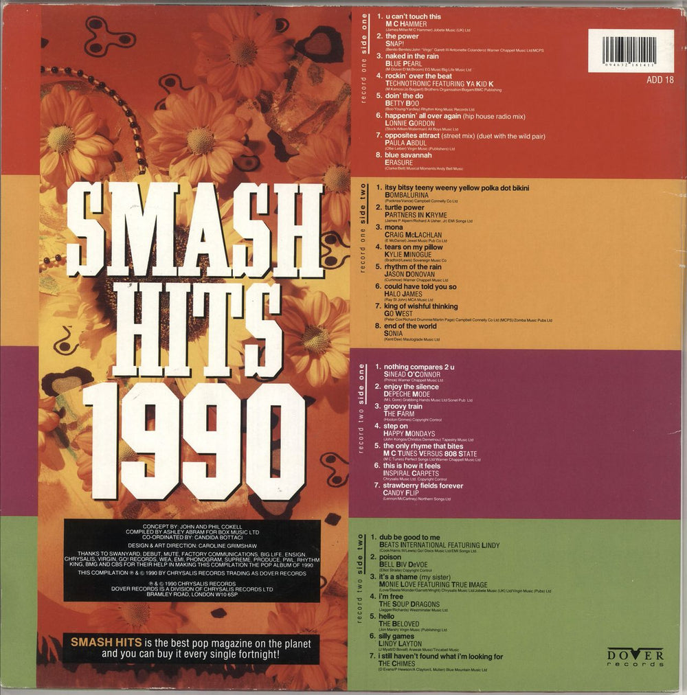 Various-Pop Smash Hits 1990 UK 2-LP vinyl record set (Double LP Album) 094632181411