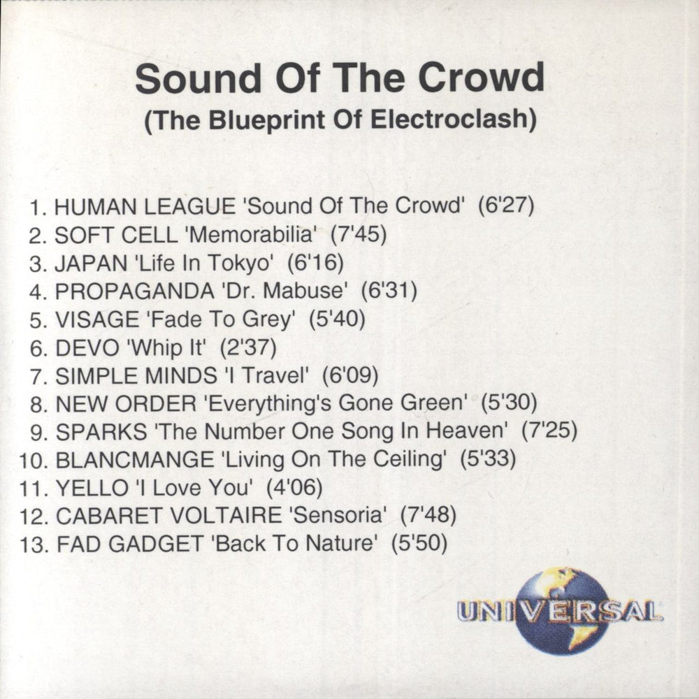 Various-Pop Sound Of The Crowd (The Blueprint Of Electroclash) UK CD-R acetate CD-R