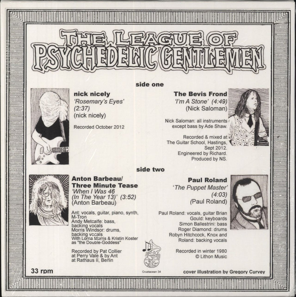 Various-Prog & Psych The League Of Psychedelic Gentlemen UK 7" vinyl single (7 inch record / 45)