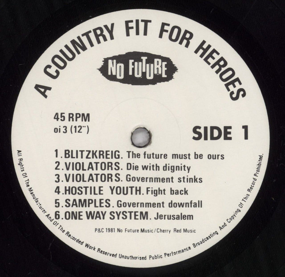 Various-Punk & New Wave A Country Fit For Heroes UK vinyl LP album (LP record) PVALPAC837287