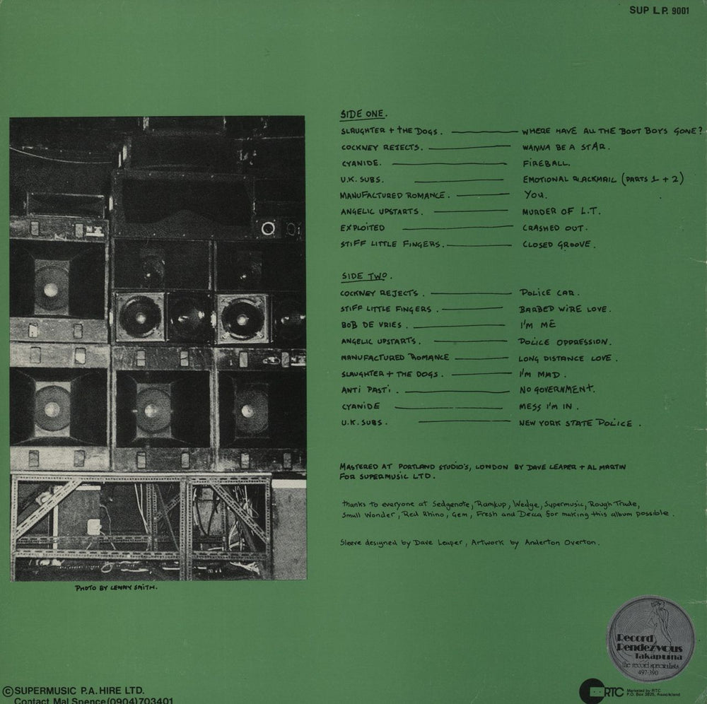 Various-Punk & New Wave Backstage Pass - EX New Zealand 7" vinyl single (7 inch record / 45)