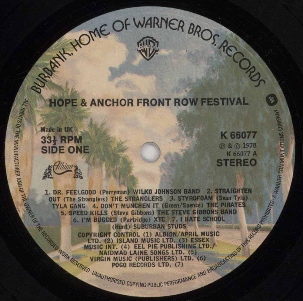 Various-Punk & New Wave Hope & Anchor Front Row Festival + Insert UK 2-LP vinyl record set (Double LP Album) PVA2LHO420157