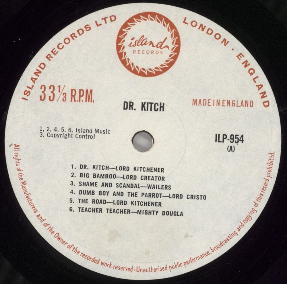 Various-Reggae & Ska Dr. Kitch UK vinyl LP album (LP record) V-ALPDR857604