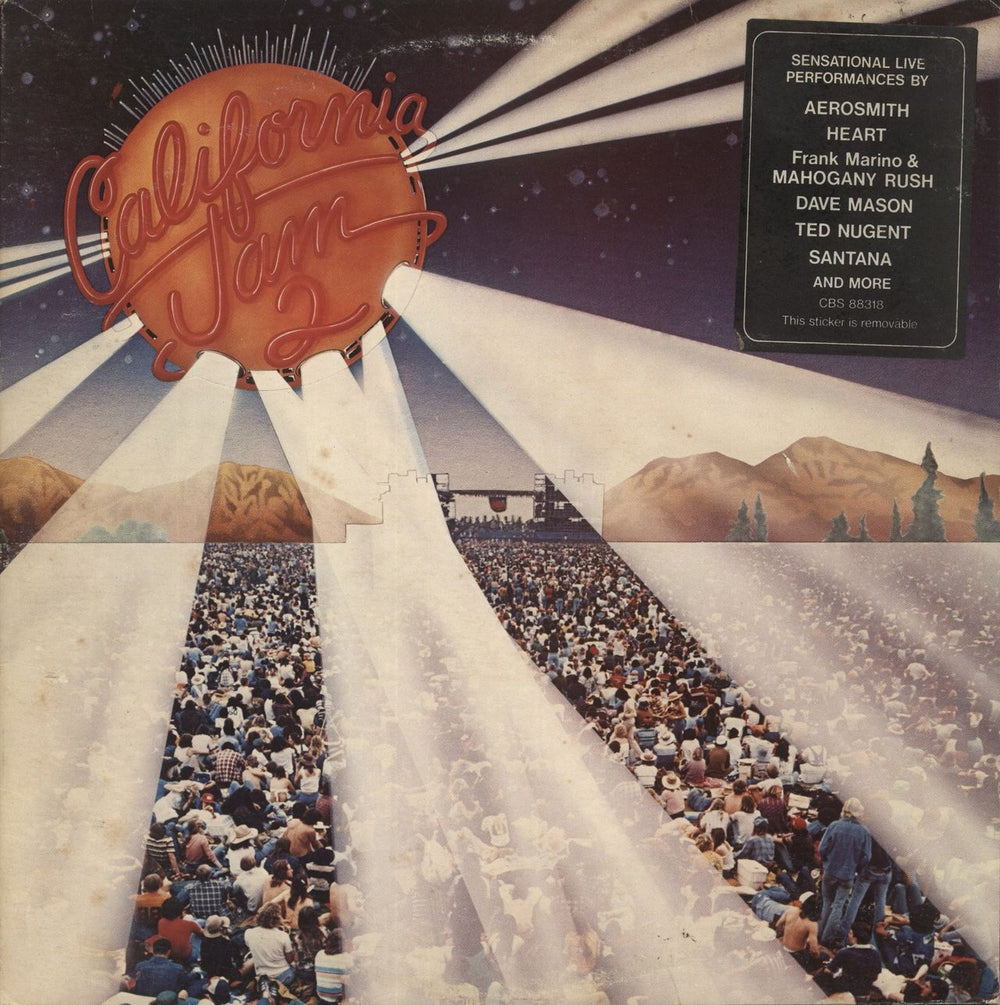 Various-Rock & Metal California Jam 2 - Sticker UK 2-LP vinyl record set (Double LP Album) CBS88318