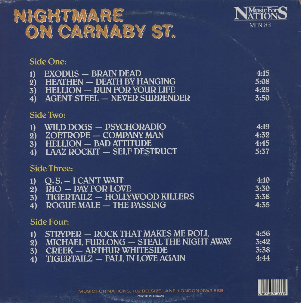 Various-Rock & Metal Nightmare On Carnaby Street UK 2-LP vinyl record set (Double LP Album) 5016583108311