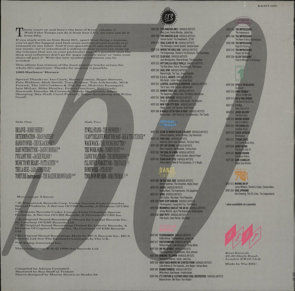 Various-Soul & Funk Kent 50 - Black Vinyl UK vinyl LP album (LP record)