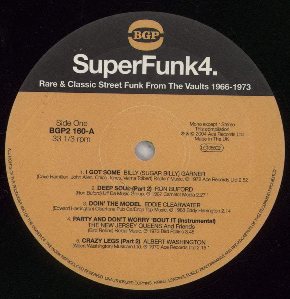 Various-Soul & Funk SuperFunk Rare And Classic Funk From The Vaults 1966-1972 Volume 4. UK 2-LP vinyl record set (Double LP Album) SJF2LSU862302