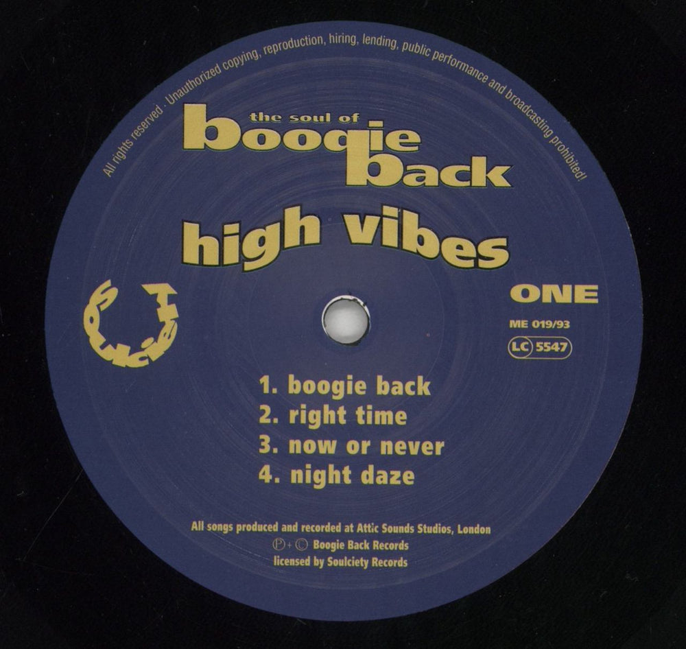 Various-Soul & Funk The Soul Of Boogie Back - High Vibes German vinyl LP album (LP record) SJFLPTH854874