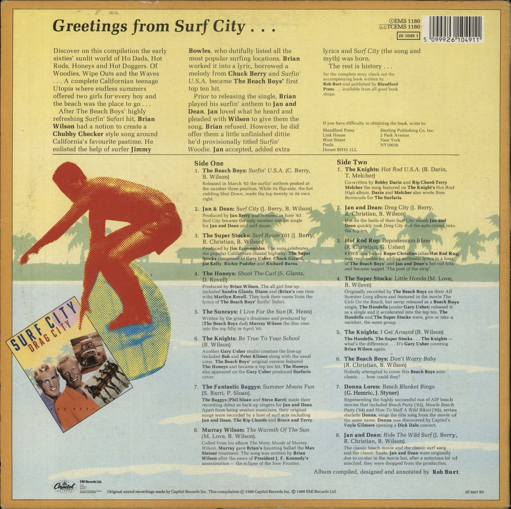 Various-Surf & Instrumental Surf City / Drag City UK vinyl LP album (LP record) 5099926104911