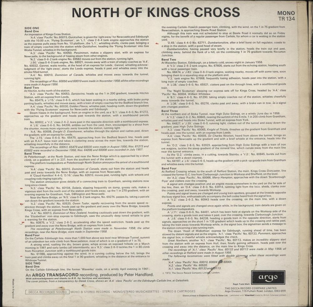 Various-Trains North Of Kings Cross UK vinyl LP album (LP record)