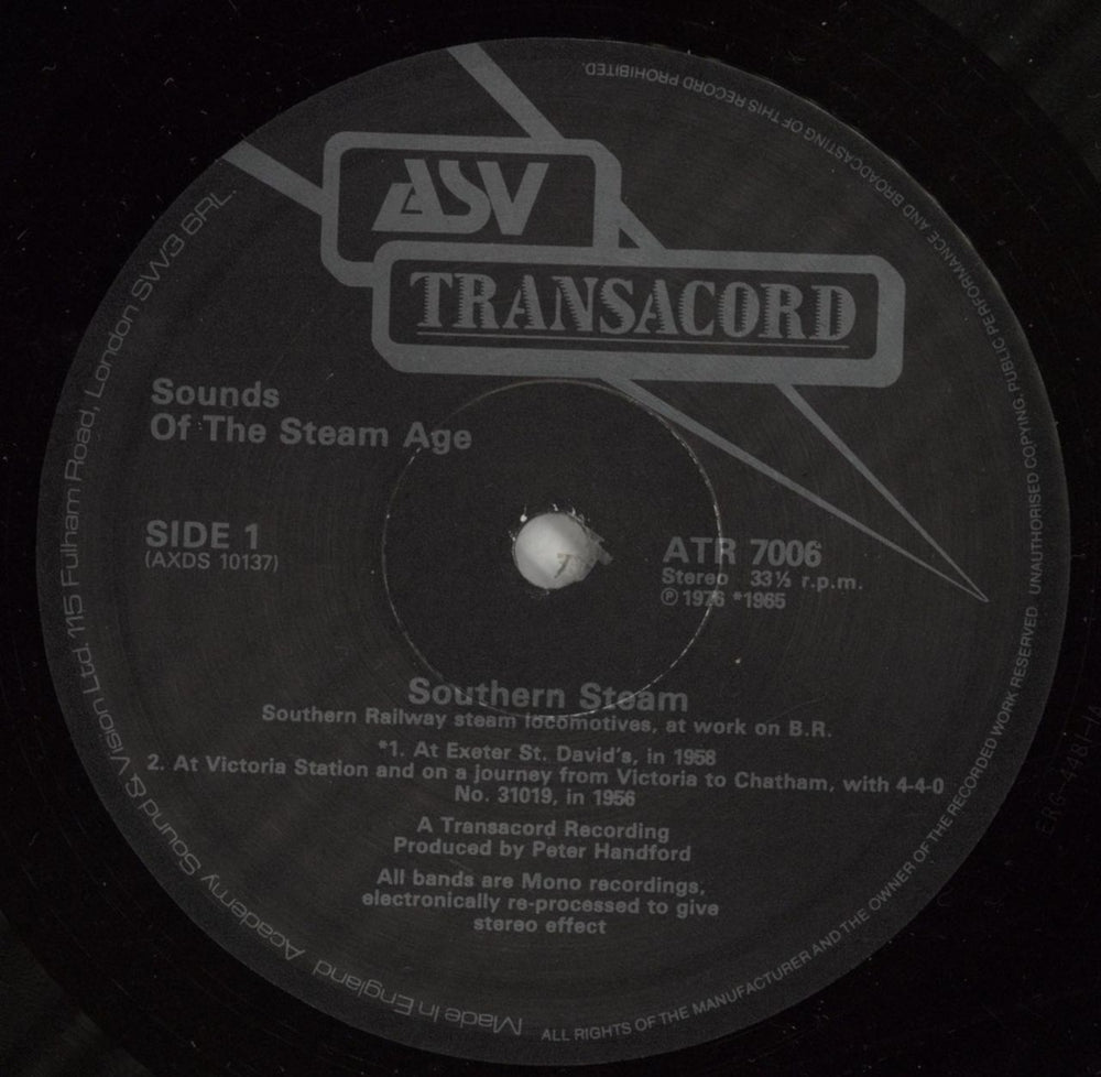 Various-Trains Southern Steam UK vinyl LP album (LP record) V-TLPSO863787