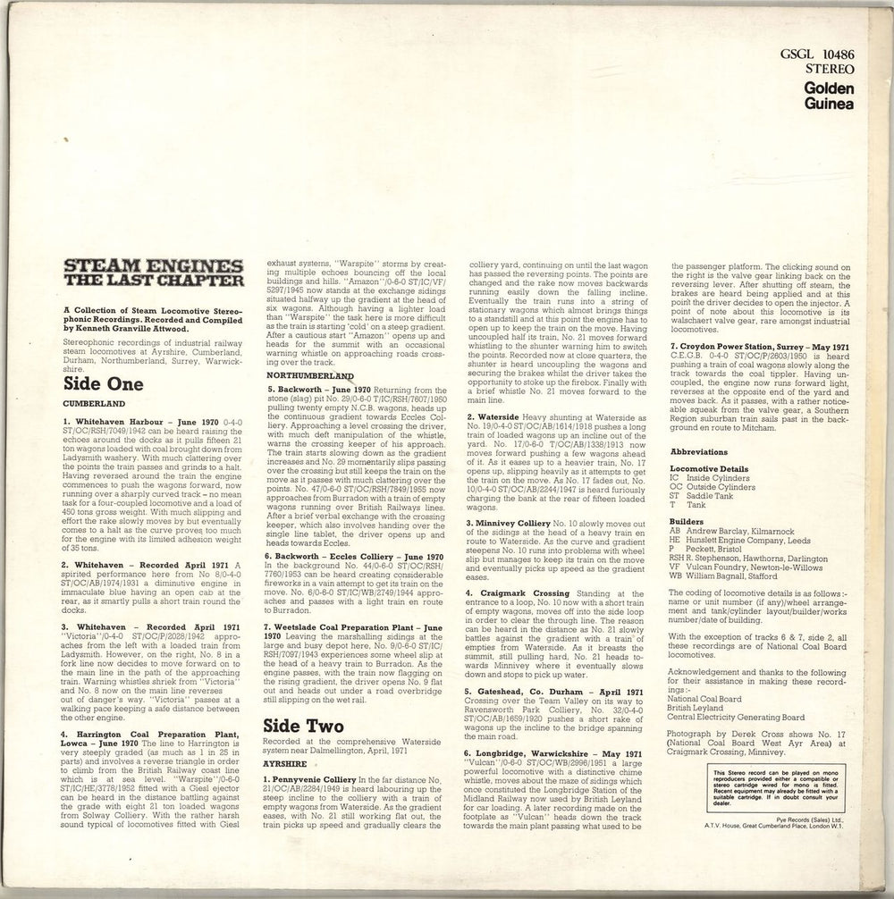 Various-Trains Steam Engines - The Last Chapter UK vinyl LP album (LP record) V-TLPST583021