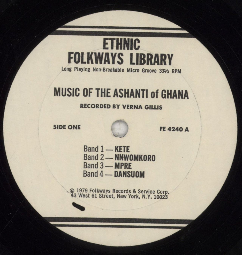 Various-World Music Music Of The Ashanti Of Ghana US vinyl LP album (LP record) VRWLPMU855345