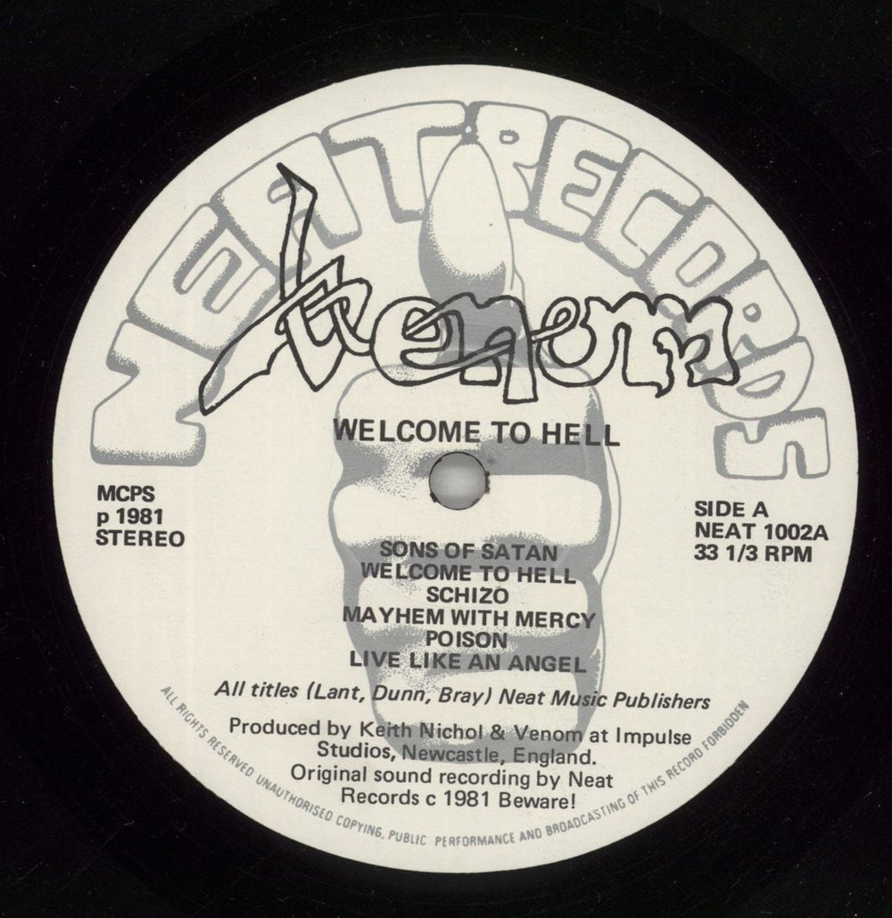 Venom Welcome To Hell - EX UK vinyl LP album (LP record) VNMLPWE729861