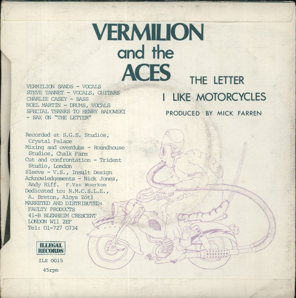 Vermllion The Letter - P/s UK 7" vinyl single (7 inch record / 45)