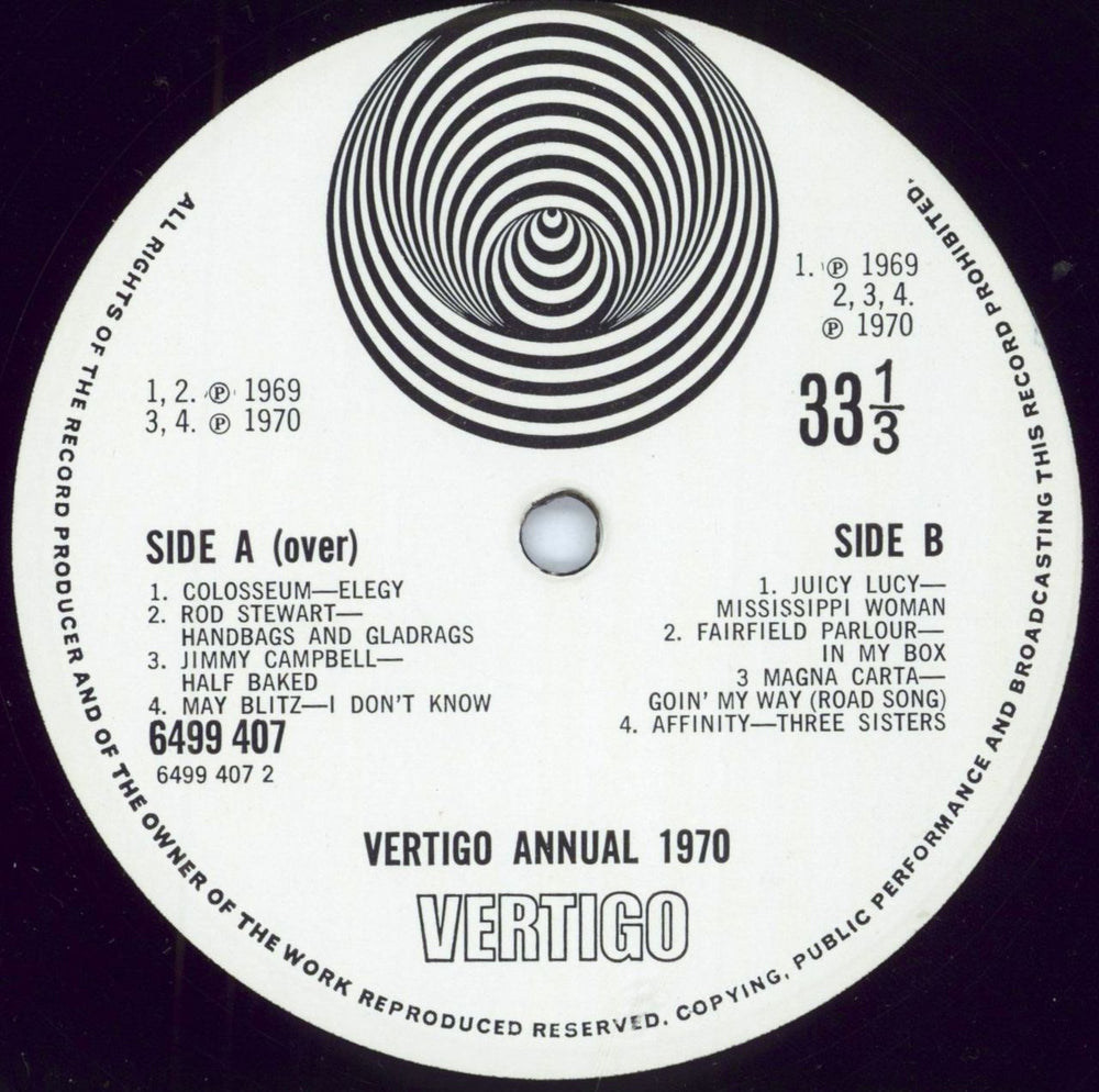 Vertigo Label The Vertigo Annual 1970 UK 2-LP vinyl record set (Double LP Album) VRT2LTH795518