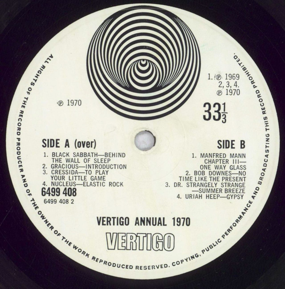 Vertigo Label The Vertigo Annual 1970 - VG UK 2-LP vinyl record set (Double LP Album) VRT2LTH848054