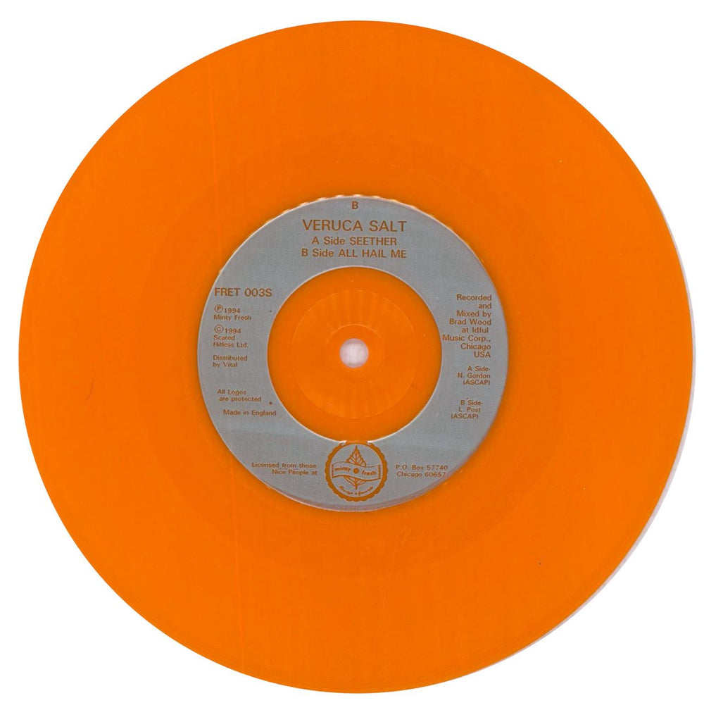 Veruca Salt Seether - Orange Vinyl UK 7" vinyl single (7 inch record / 45) VES07SE167620