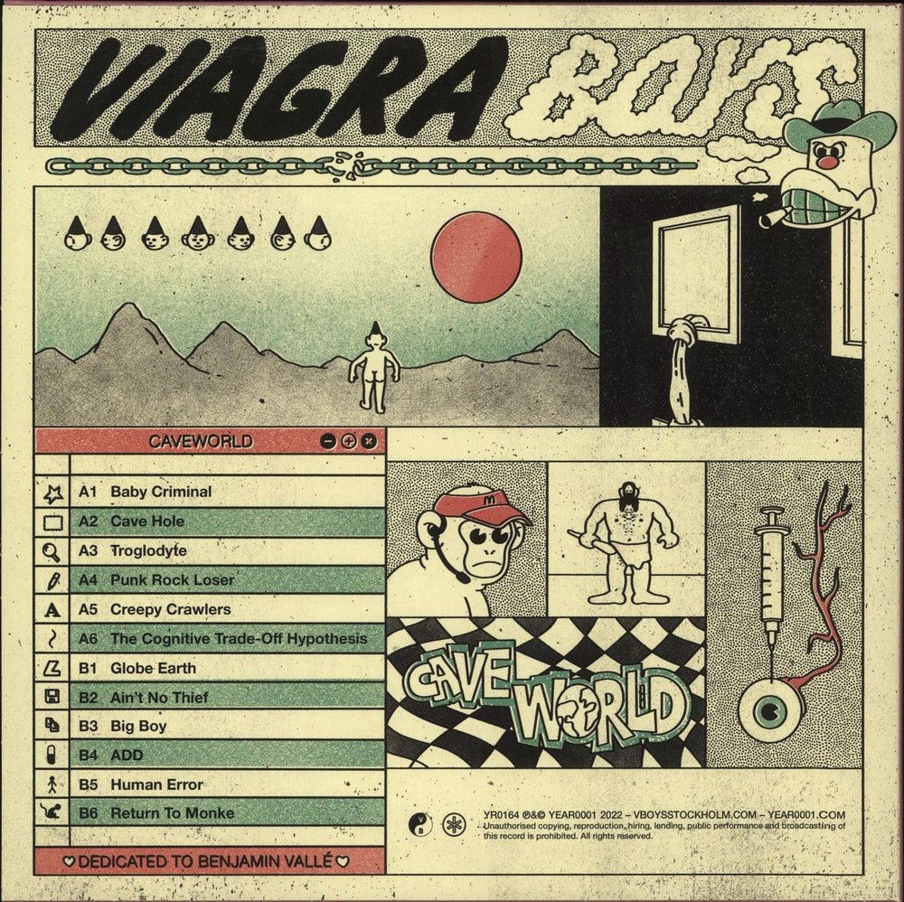 Viagra Boys Cave World - Autographed UK vinyl LP album (LP record)