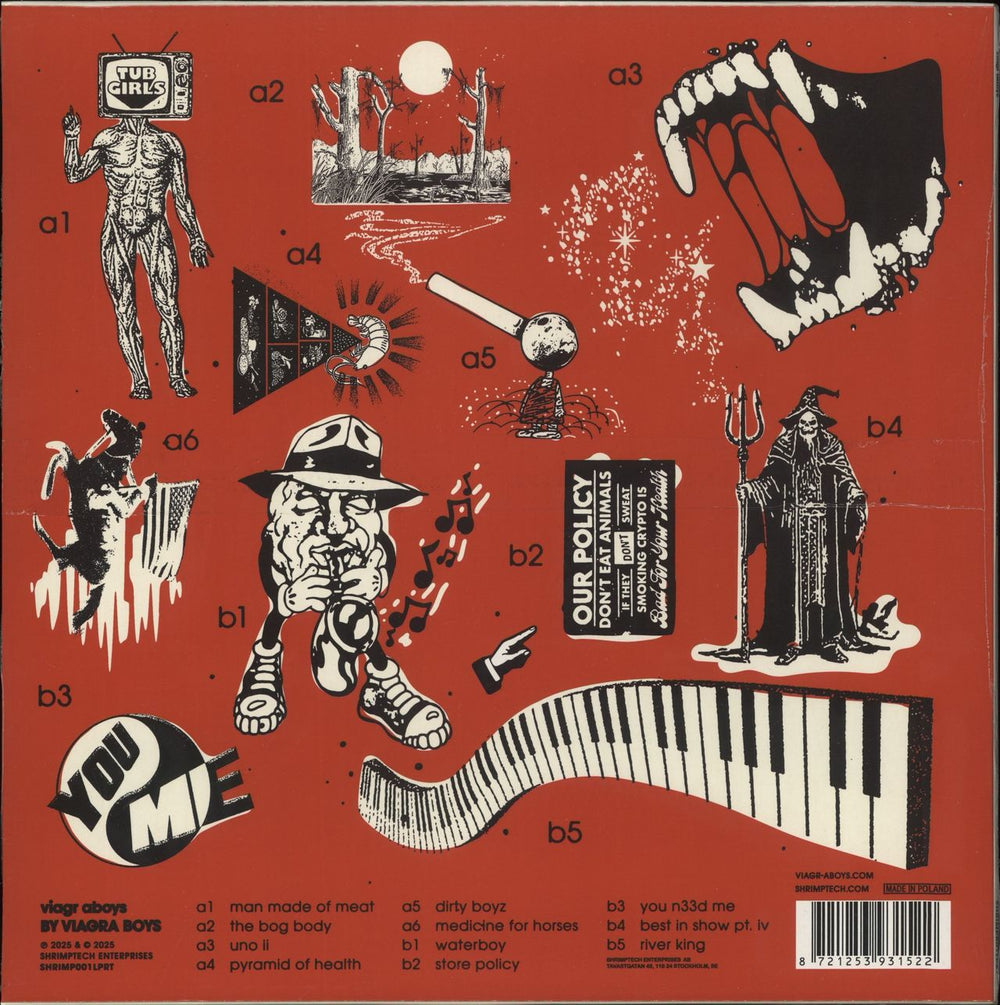 Viagra Boys Viagr Aboys - Transparent Pink / White UK vinyl LP album (LP record) 8721253931522