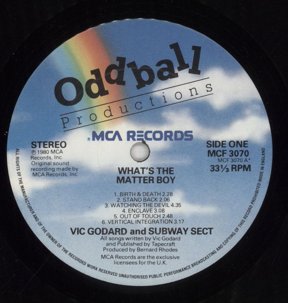 Vic Godard What's The Matter Boy? UK vinyl LP album (LP record) VGOLPWH595188