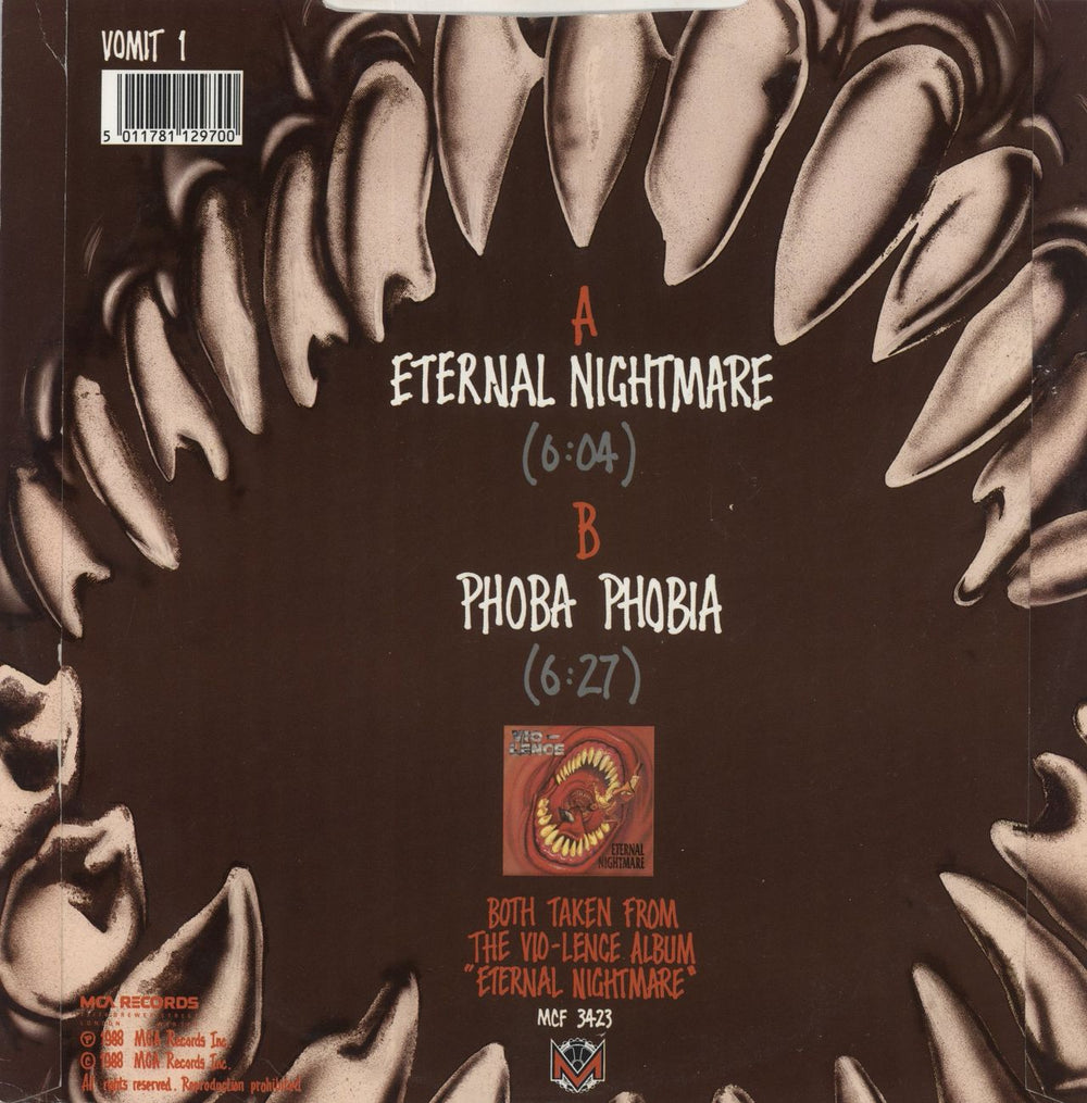Vio-Lence Eternal Nightmare UK 10" vinyl single (10 inch record) 5011781129700