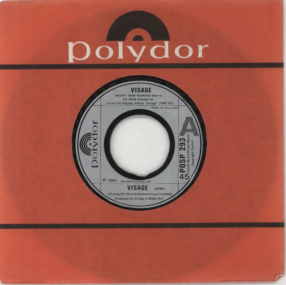 Visage Visage - Jukebox UK 7" vinyl single (7 inch record / 45) POSP293