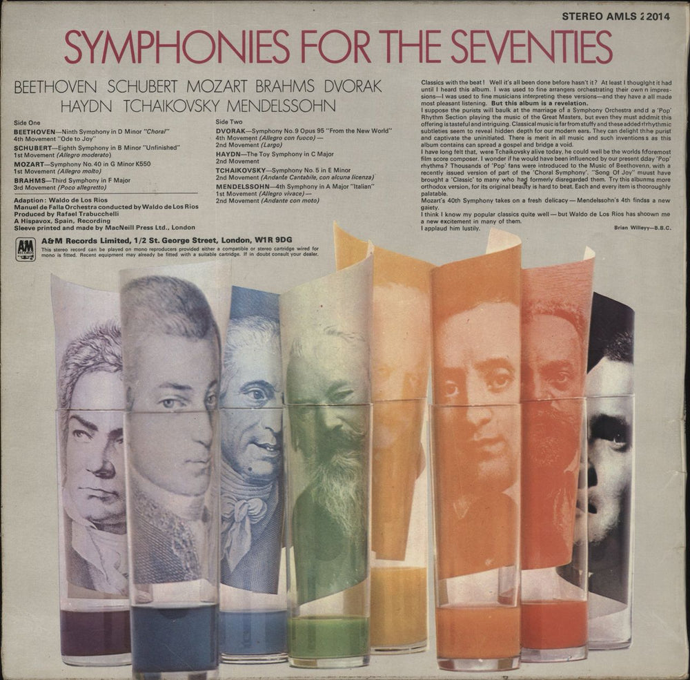 Waldo De Los Rios Symphonies For the Seventies UK vinyl LP album (LP record)