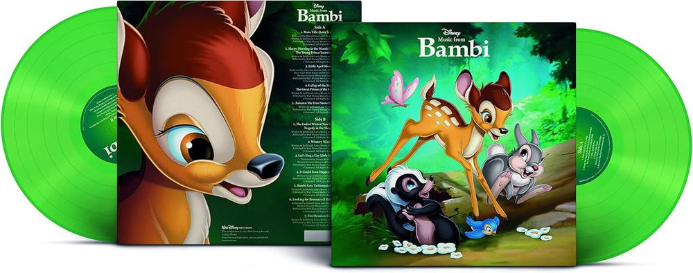 Walt Disney Music From Bambi - 80th Anniversary Transparent Green Vinyl - Sealed UK vinyl LP album (LP record) 050087503284