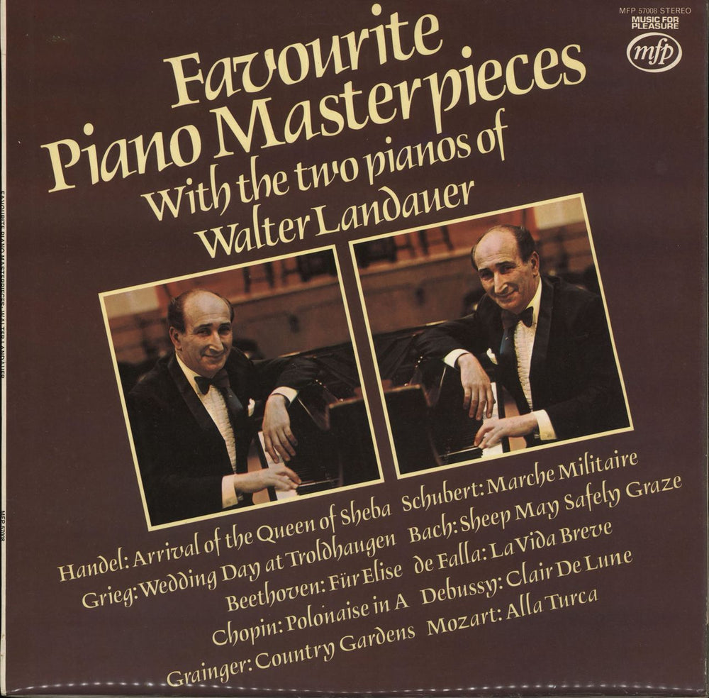 Walter Landauer Favourite Piano Masterpieces UK vinyl LP album (LP record) MFP57008