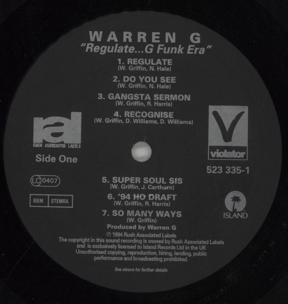 Warren G Regulate... G Funk Era UK vinyl LP album (LP record) WRNLPRE858955