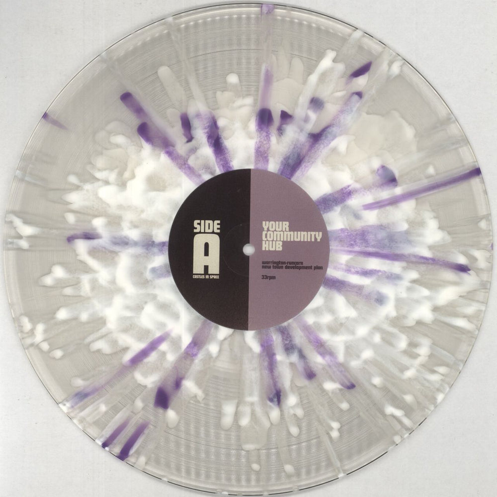 Warrington-Runcorn New Town Development Plan Your Community Hub - Clear w/ Cream & Purple Splatter Vinyl UK vinyl LP album (LP record) 440LPYO848664