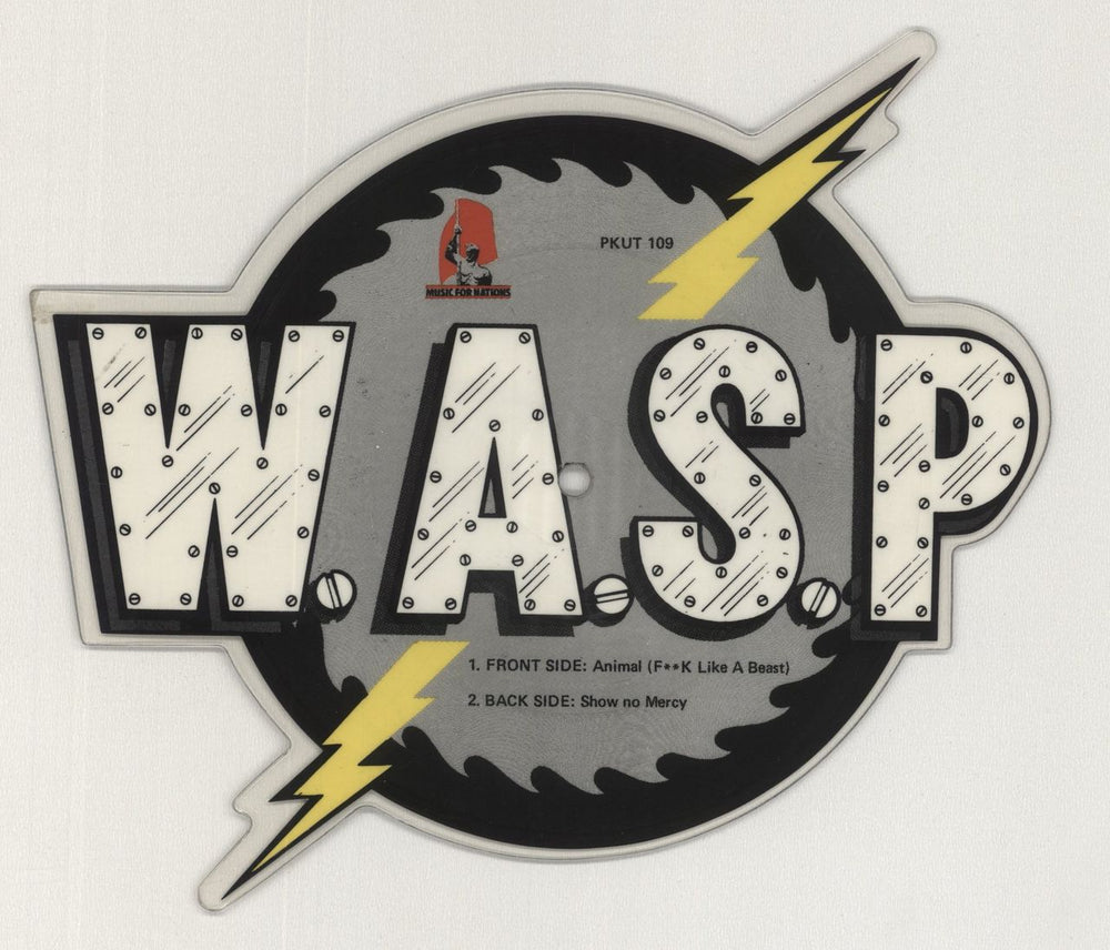 WASP Animal (F**k Like A Beast) - EX UK shaped picture disc (picture disc vinyl record)