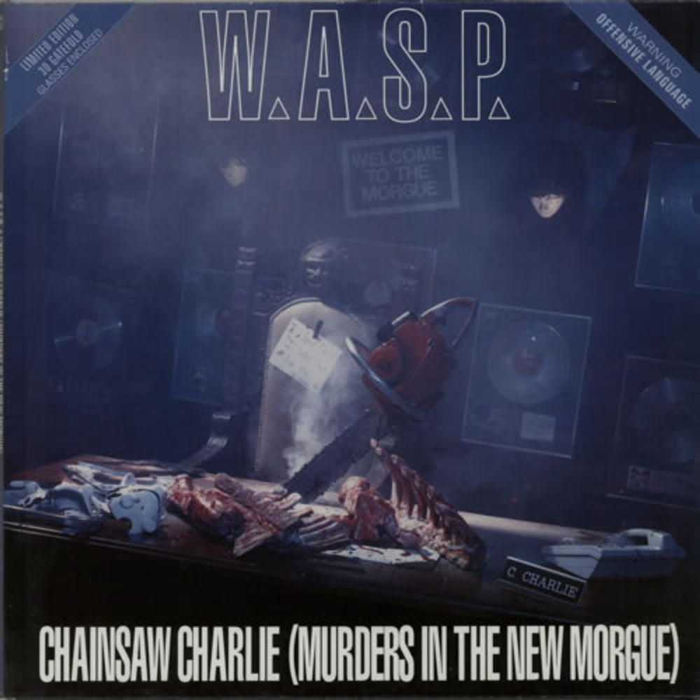 WASP Chainsaw Charlie + 3D Glasses UK 12" vinyl single (12 inch record / Maxi-single) 12RG6308