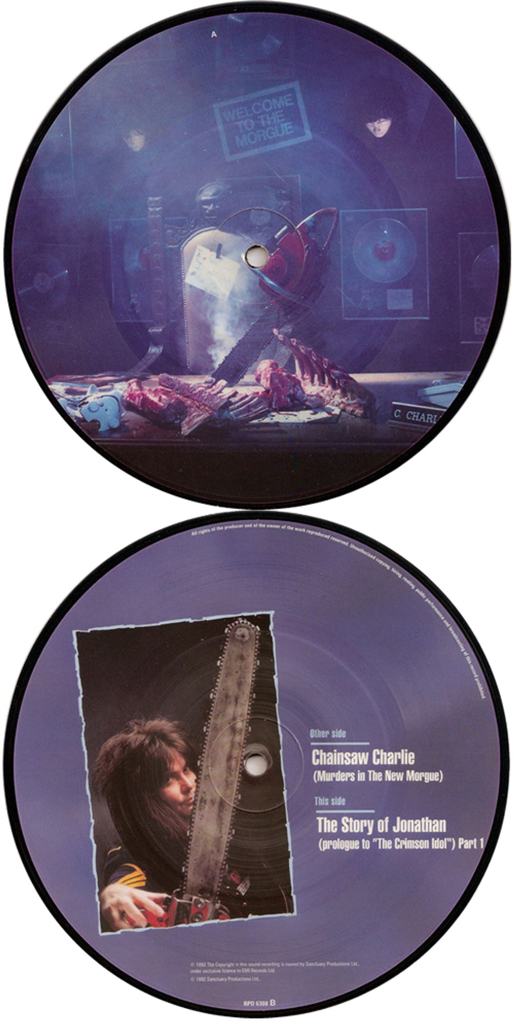 WASP Chainsaw Charlie UK 7" vinyl picture disc (7 inch picture disc single) WAS7PCH193726