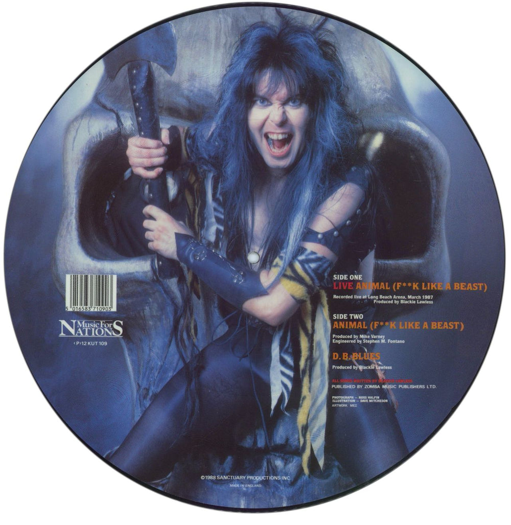 WASP Live Animal F**k Like A Beast UK 12" vinyl picture disc (12 inch picture record) 5016583710903