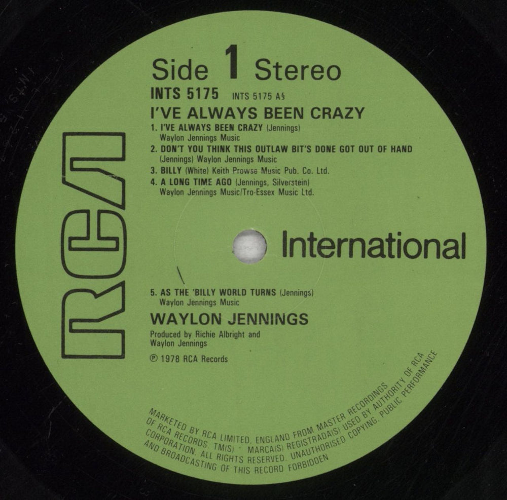 Waylon Jennings I've Always Been Crazy UK vinyl LP album (LP record) WAJLPIV847494