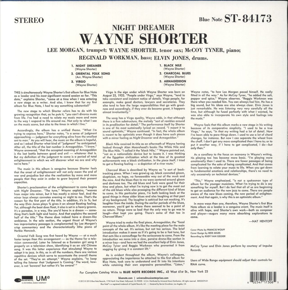 Wayne Shorter Night Dreamer - Blue Note Records 75th Anniversary US vinyl LP album (LP record)