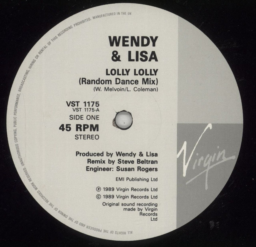 Wendy & Lisa Lolly Lolly UK 12" vinyl single (12 inch record / Maxi-single) WEN12LO46417