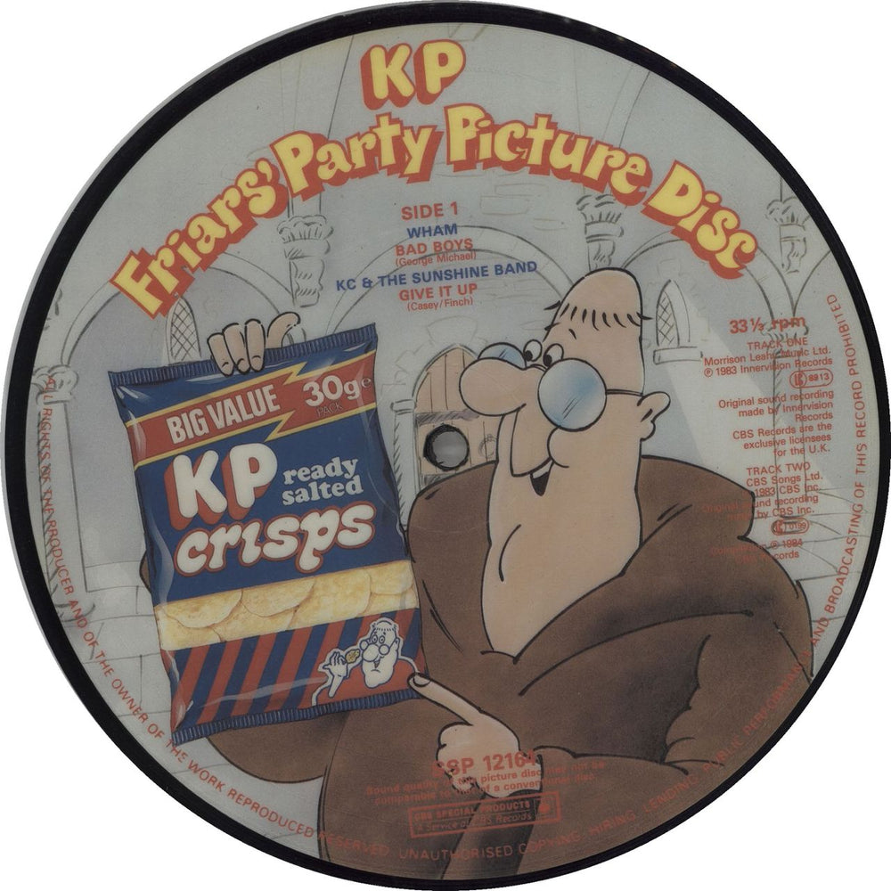 Wham Bad Boys - On KP 7" Picture Disc UK Promo 7" vinyl picture disc (7 inch picture disc single) SSP12164