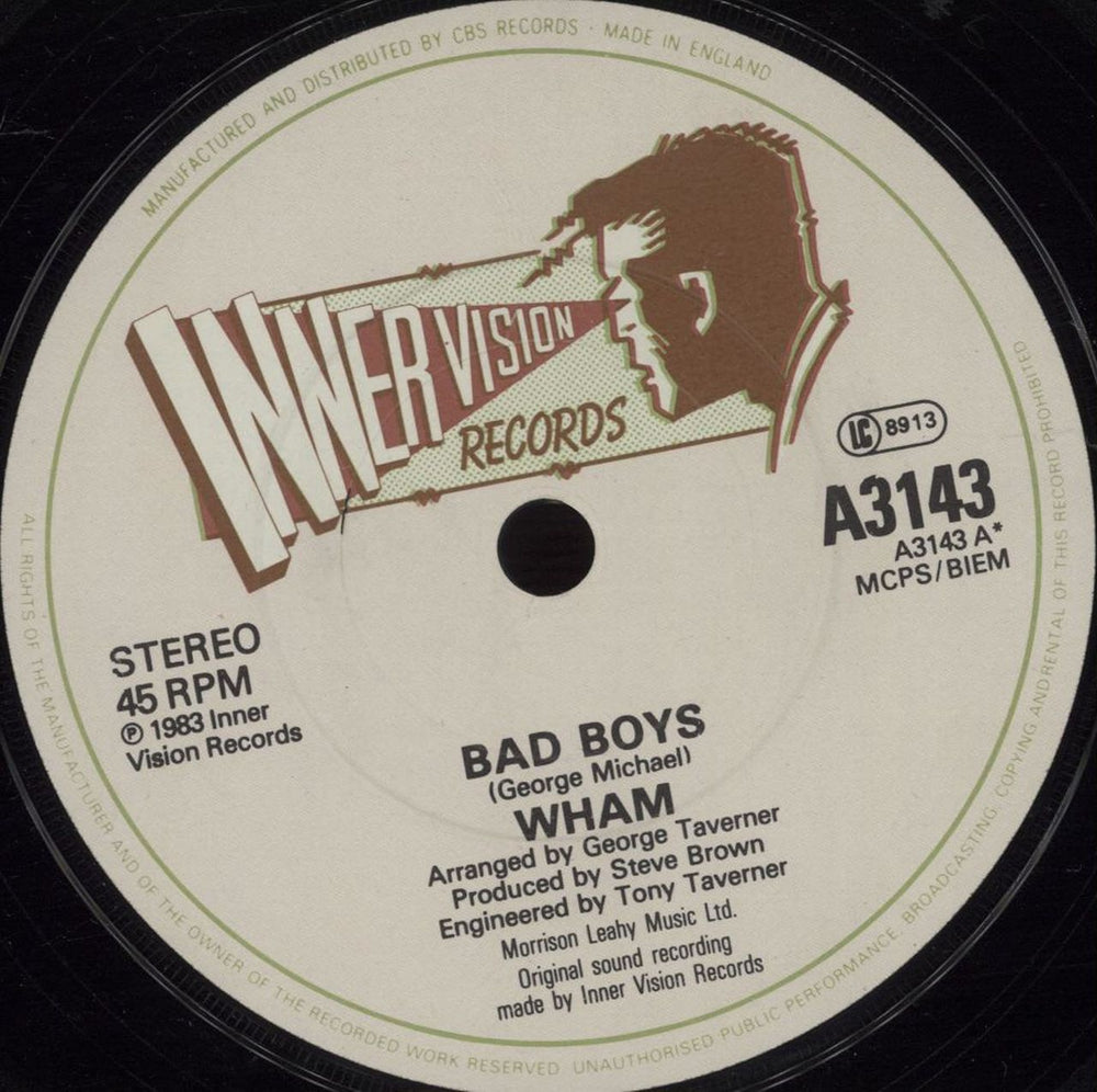 Wham Bad Boys + p/s UK 7" vinyl single (7 inch record / 45) WHA07BA671651