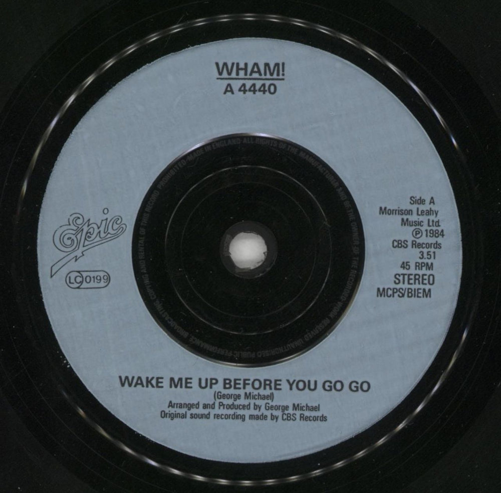 Wham Wake Me Up Before You Go-Go - Inj UK 7" vinyl single (7 inch record / 45) WHA07WA598986