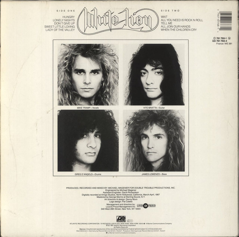 White Lion Pride German vinyl LP album (LP record) WHTLPPR276432