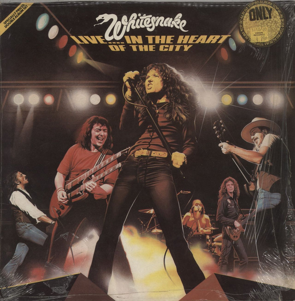 Whitesnake Live.... In The Heart Of The City - Complete - Shrink UK 2-LP vinyl record set (Double LP Album) SNAKE1